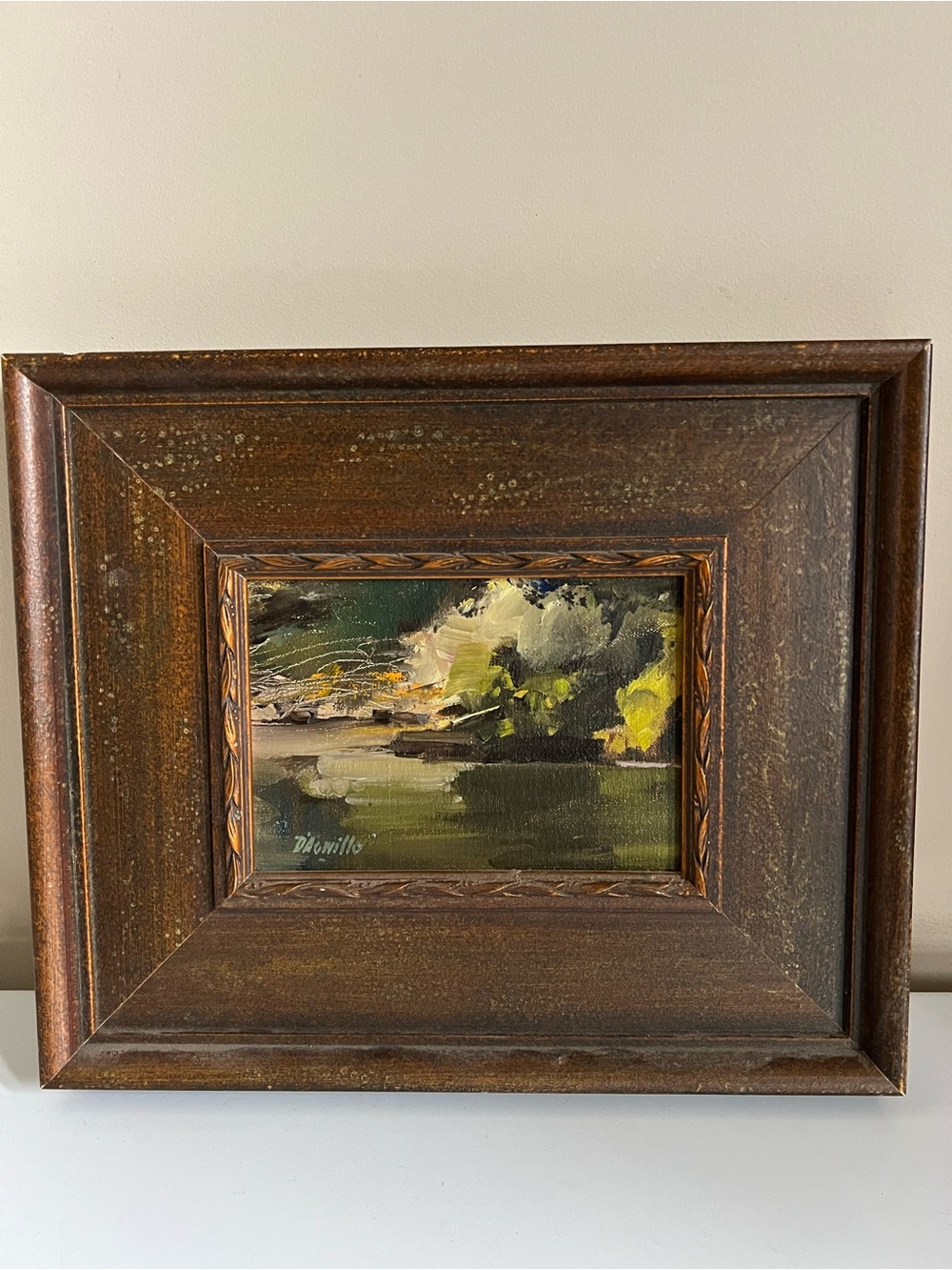Antique D’Agnillo Original Framed Landscape oil Painting